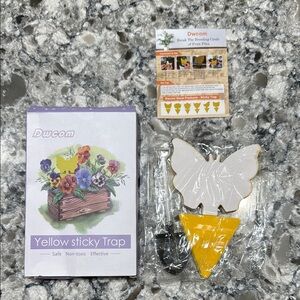 Dwcom Yellow Sticky Trap with Butterfly Design NWOT